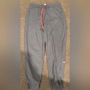 Fabletics Gray Pants with Coral Drawstring
